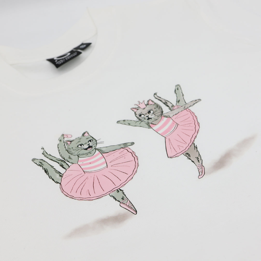 Ballet Cat Dancers T-Shirt – Unique Print, Soft Cotton for Ballet